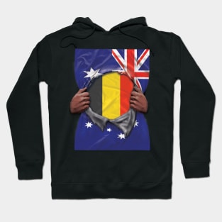 Belgium Flag Australian Flag Ripped - Gift for Belgian From Belgium Hoodie